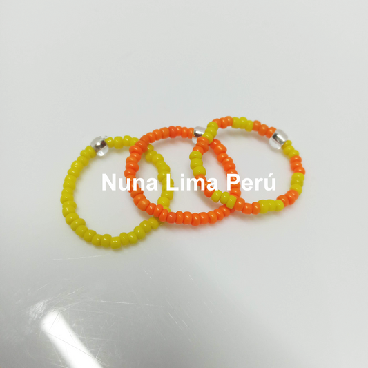 Anillos Nuna Lima, Set  Triple Cítrico